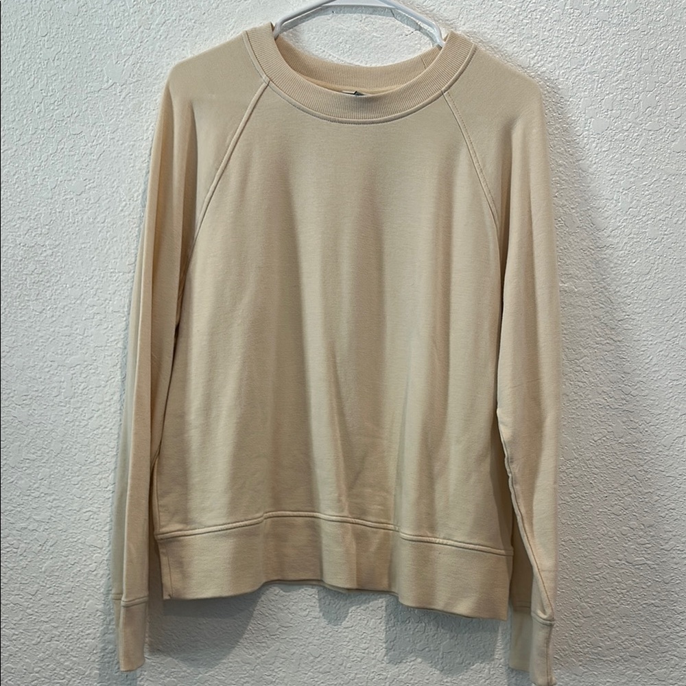 A New Day Beige Crewneck Top